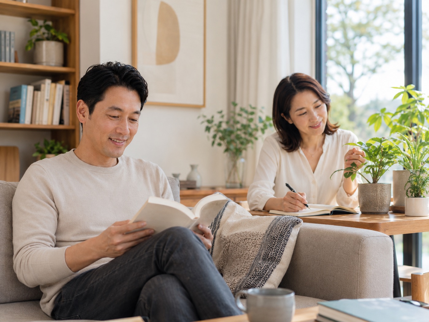 穏やかに過ごす夫婦